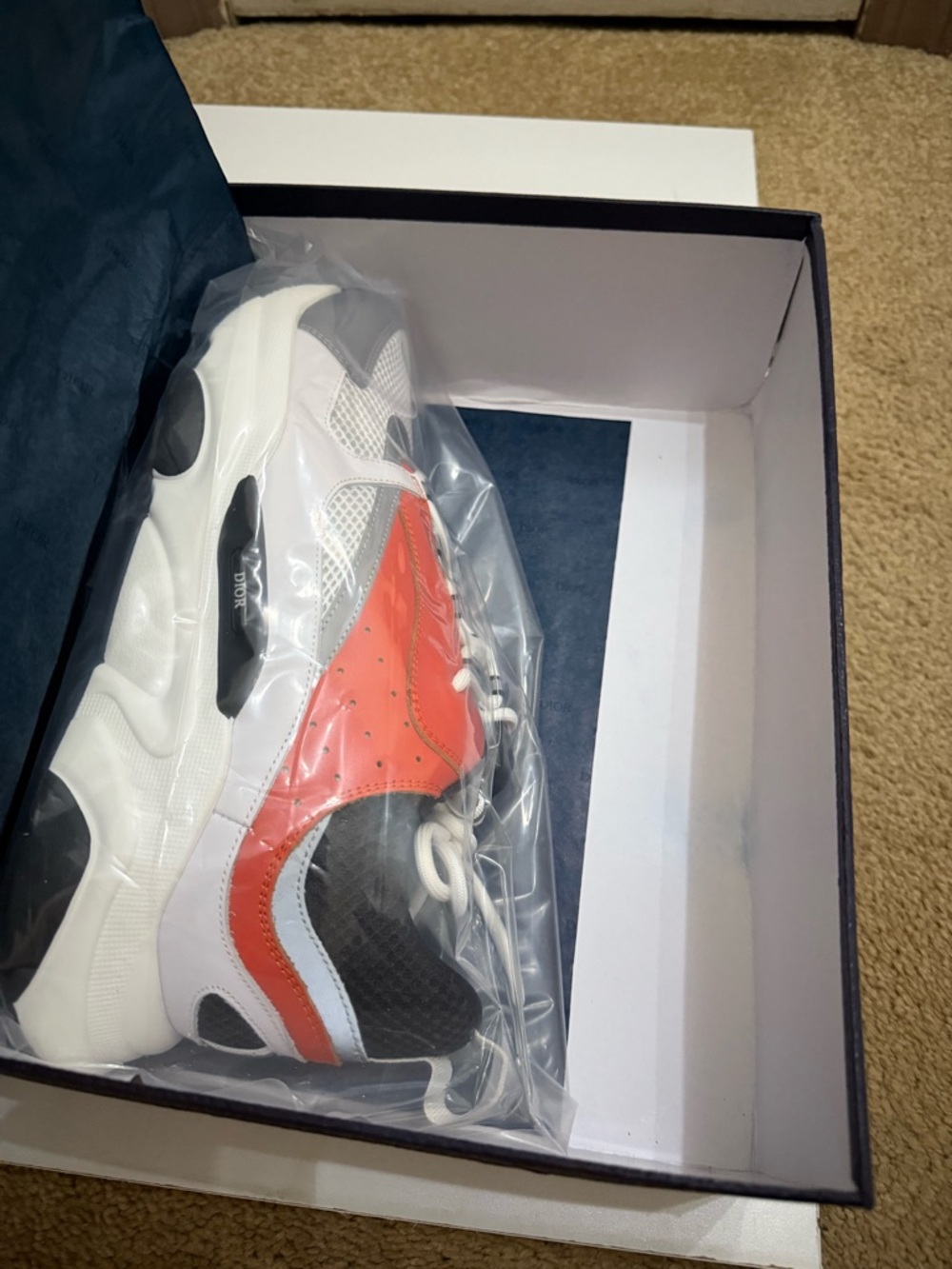 Dior Men’s Chunky Sneaker — Orange, White & Gray - Picture 7 of 9
